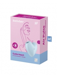 Голубой вибромассажер Cutie Heart с вакуум-волновой стимуляцией - Satisfyer