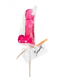 Розовый леденец в форме пениса со вкусом бабл-гам - Sosuчki - купить с доставкой в Москве