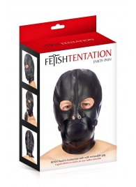 Маска-шлем с прорезями для глаз и регулируемым кляпом - Fetish Tentation - купить с доставкой в Москве