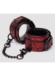 Красно-черные наручники Reversible Faux Leather Wrist Cuffs - Fifty Shades of Grey - купить с доставкой в Москве