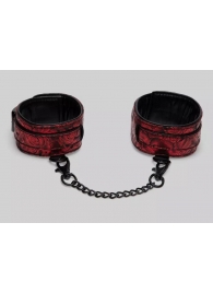 Красно-черные оковы Reversible Faux Leather Ankle Cuffs - Fifty Shades of Grey - купить с доставкой в Москве