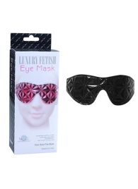 Чёрная кожаная маска на глаза с геометрическим узором - Erokay - купить с доставкой в Москве