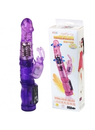Фиолетовый вибратор-кролик с функцией ротации - 21,5 см. - Baile