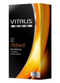 Ребристые презервативы VITALIS PREMIUM ribbed - 12 шт. - Vitalis - купить с доставкой в Москве