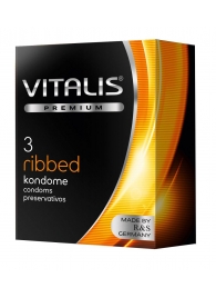 Ребристые презервативы VITALIS PREMIUM ribbed - 3 шт. - Vitalis - купить с доставкой в Москве