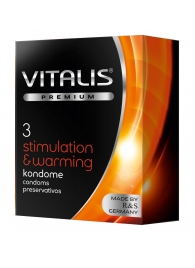 Презервативы VITALIS PREMIUM stimulation   warming с согревающим эффектом - 3 шт. - Vitalis - купить с доставкой в Москве