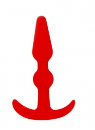Красная анальная втулка T-SHAPE SILICONE BUTT PLUG RED - 8,9 см. - NMC