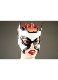 Кожаная маска-очки с белой вставкой - Подиум - купить с доставкой #SOTBIT_REGIONS_UF_V_REGION_NAME#