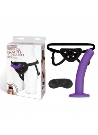 Фиолетовый поясной фаллоимитатор Strap on Harness   5in Dildo Set - 12,25 см. - Lux Fetish - купить с доставкой #SOTBIT_REGIONS_UF_V_REGION_NAME#