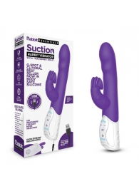 Фиолетовый вибромассажер с клиторальной стимуляцией Clitoral Suction Rabbit - 24,5 см. - Rabbit Essentials