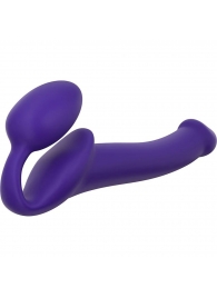 Фиолетовый безремневой страпон Silicone Bendable Strap-On - size M - Strap-on-me - купить с доставкой в Москве