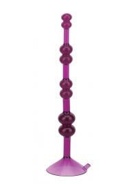 Фиолетовая анальная цепочка на присоске LOVE THROB PURPLE - 17,8 см. - NMC