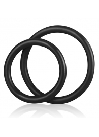 Набор из двух черных силиконовых колец разного диаметра SILICONE COCK RING SET - BlueLine - в Москве купить с доставкой