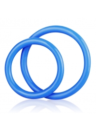 Набор из двух голубых силиконовых колец разного диаметра SILICONE COCK RING SET - BlueLine - в Москве купить с доставкой