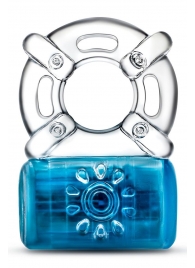 Синее эрекционное виброкольцо Pleaser Rechargeable C-Ring - Blush Novelties - в Москве купить с доставкой