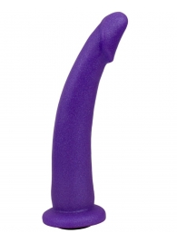 Фиолетовая гладкая изогнутая насадка-плаг - 20 см. - LOVETOY (А-Полимер) - купить с доставкой в Москве