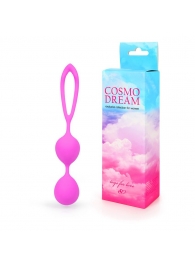 Розовые силиконовые вагинальные шарики с петлей - 17 см. - Cosmo