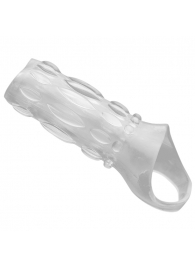 Насадка на пенис с кольцом для мошонки Clear Sensations Enhancer Sex Sleeve - 11,5 см. - XR Brands - в Москве купить с доставкой