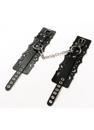 Узорчатые кожаные оковы с регулируемыми ремешками - Crazy Handmade - купить с доставкой в Москве