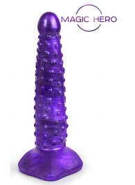 Фиолетовый фантазийный фаллоимитатор с пупырышками - 25 см. - Bior toys