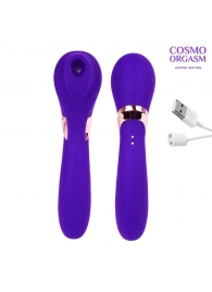 Фиолетовый вакуумный стимулятор с вибрацией - 18,4 см. - Bior toys