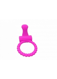 Розовое силиконовое эрекционное кольцо с вибрацией и язычком - 4sexdreaM - в Москве купить с доставкой