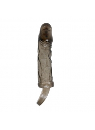Дымчатая вибрирующая насадка на пенис с подхватом для мошонки Carson - 17 см. - Baile - #SOTBIT_REGIONS_UF_V_REGION_NAME# купить с доставкой
