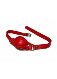 Красный кожаный кляп на ремешках с пряжкой - БДСМ Арсенал - купить с доставкой в Москве