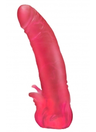Розовая насадка для страпона с клиторальными лепестками - 18,5 см. - LOVETOY (А-Полимер) - купить с доставкой в Москве