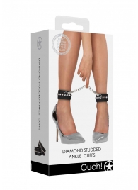 Черные поножи Diamond Studded Ankle Cuffs - Shots Media BV - купить с доставкой в Москве