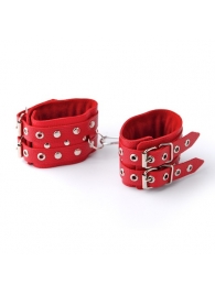 Красные кожаные наручники с ремешками - Sitabella - купить с доставкой #SOTBIT_REGIONS_UF_V_REGION_NAME#
