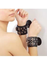 Чёрные наручники с ремешками на присосках - Sitabella - купить с доставкой #SOTBIT_REGIONS_UF_V_REGION_NAME#