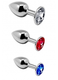 Набор из 3 серебристых анальных втулок со стразами Metal Plug Kit - Adrien Lastic - купить с доставкой #SOTBIT_REGIONS_UF_V_REGION_NAME#
