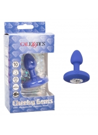 Синяя анальная вибропробка Small Rechargeable Vibrating Probe - 7,5 см. - California Exotic Novelties