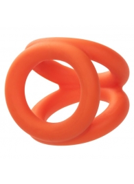 Оранжевое тройное эрекционное кольцо Liquid Silicone Tri-Ring - California Exotic Novelties - в Москве купить с доставкой