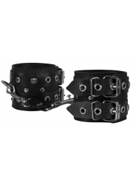 Чёрные наручники из кожи - Sitabella - купить с доставкой в Москве