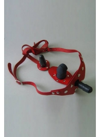 Красные кожаные трусики со штырьком и двумя съёмными стимуляторами - Sitabella - купить с доставкой #SOTBIT_REGIONS_UF_V_REGION_NAME#