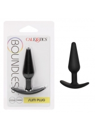 Черная конусовидная анальная пробка для ношения Boundless Slim Plug - 7,5 см. - California Exotic Novelties
