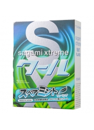 Презервативы Sagami Xtreme Mint с ароматом мяты - 3 шт. - Sagami - купить с доставкой в Москве