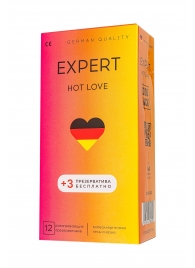 Презервативы EXPERT Hot Love с разогревающим эффектом - 12 шт.(+3 в подарок) - Expert - купить с доставкой в Москве