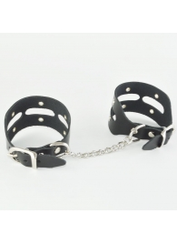 Черные кожаные наручники   Лира - Sitabella - купить с доставкой в Москве