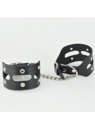 Черные кожаные наручники   Лира - Sitabella - купить с доставкой в Москве
