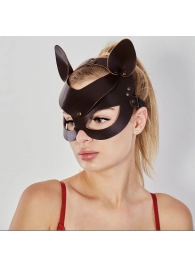 Коричневая кожаная маска  Кошечка - Sitabella - купить с доставкой в Москве