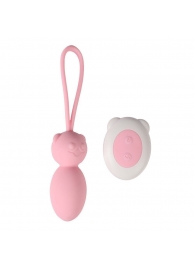 Розовые вагинальные шарики с петлёй и пультом ДУ - SHEQU