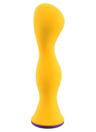 Желтый фигурный анальный вибратор - 12,6 см. - Orion