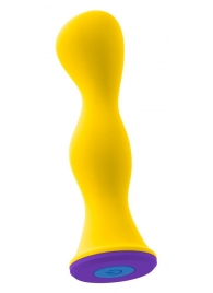 Желтый фигурный анальный вибратор - 12,6 см. - Orion