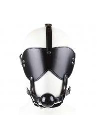 Черная маска-шоры с регулируемыми ремешками и кляпом-шариком - Notabu - купить с доставкой в Москве