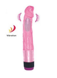 Вибромассажер рельефный розового цвета - 22,5 см. - Baile