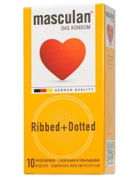 Презервативы с колечками и пупырышками Masculan Ribbed+Dotted - 10 шт. - Masculan - купить с доставкой в Москве