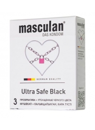 Ультрапрочные презервативы Masculan Ultra Safe Black - 3 шт. - Masculan - купить с доставкой в Москве